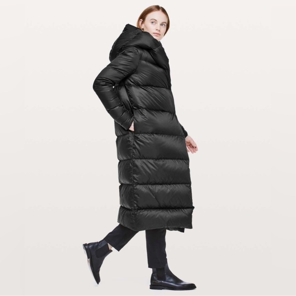 Lululemon Cloudscape Wrap Long Down Coat Black Si… - image 1